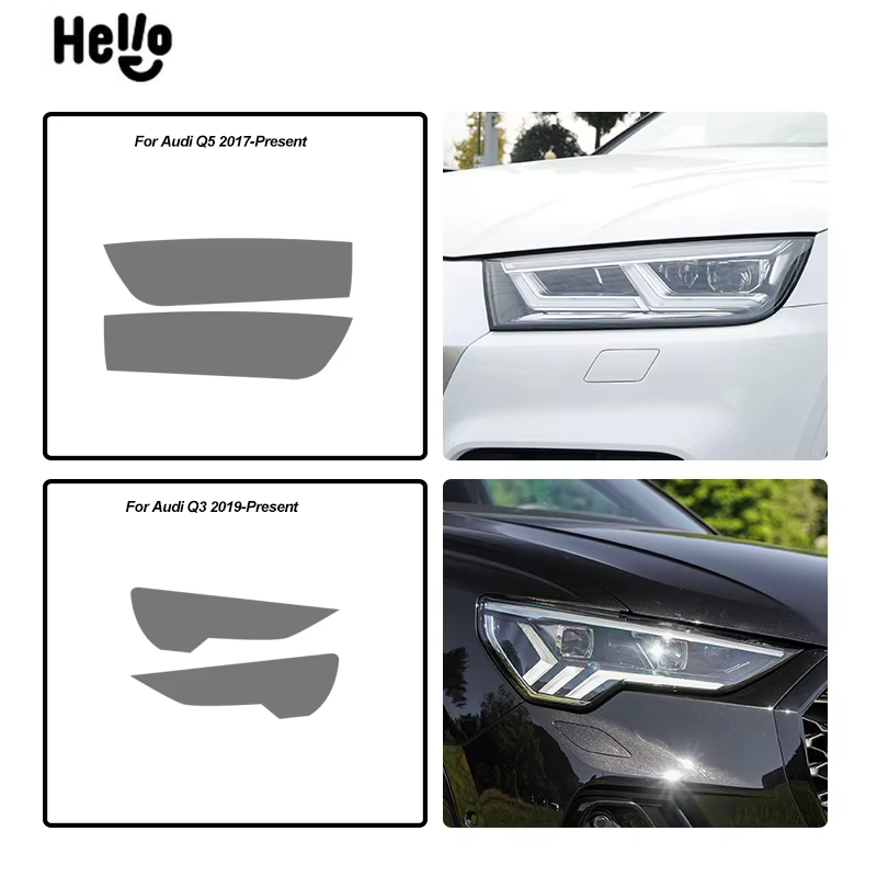 Film de protection autocollant en TPU noir fumé, pour Audi Q2 Q3 F3 8U Q5 Q7 4M Q8 SQ2 SQ5 SQ8 RSQ3 RSQ8, accessoires