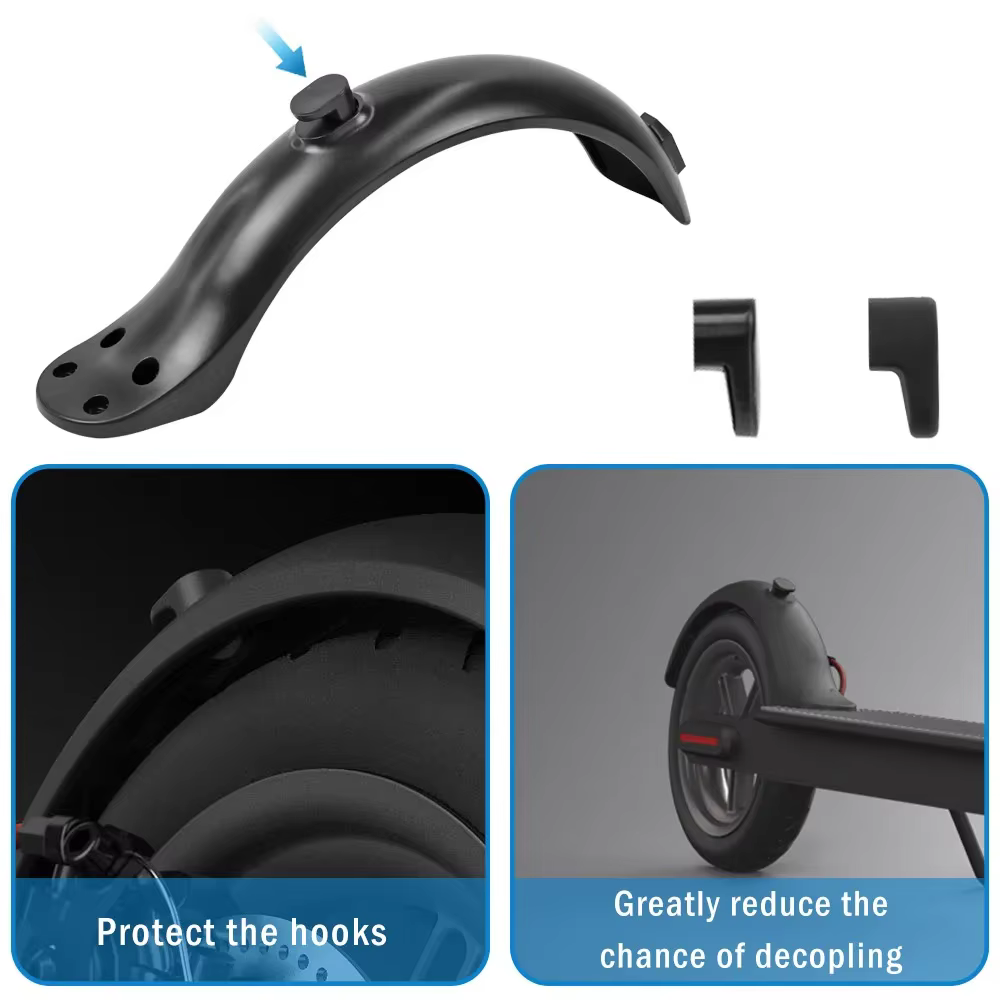 Support de garde-boue arrière pour Scooter électrique, feu arrière pour 4 vis, jeu de capuchons en caoutchouc pour 4 trous, accessoires de garde-boue pour Scooter électrique