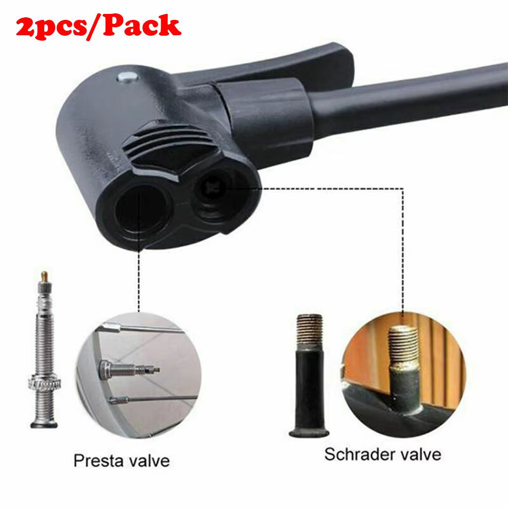 Tête/Valve de gonflage de pompe à Air de pneu de vélo Portable de 2 pièces