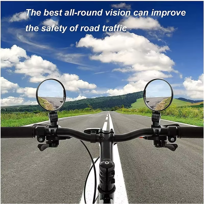 Rétroviseur de vélo, miroir convexe rotatif à 360 degrés réglable pour guidons de VTT