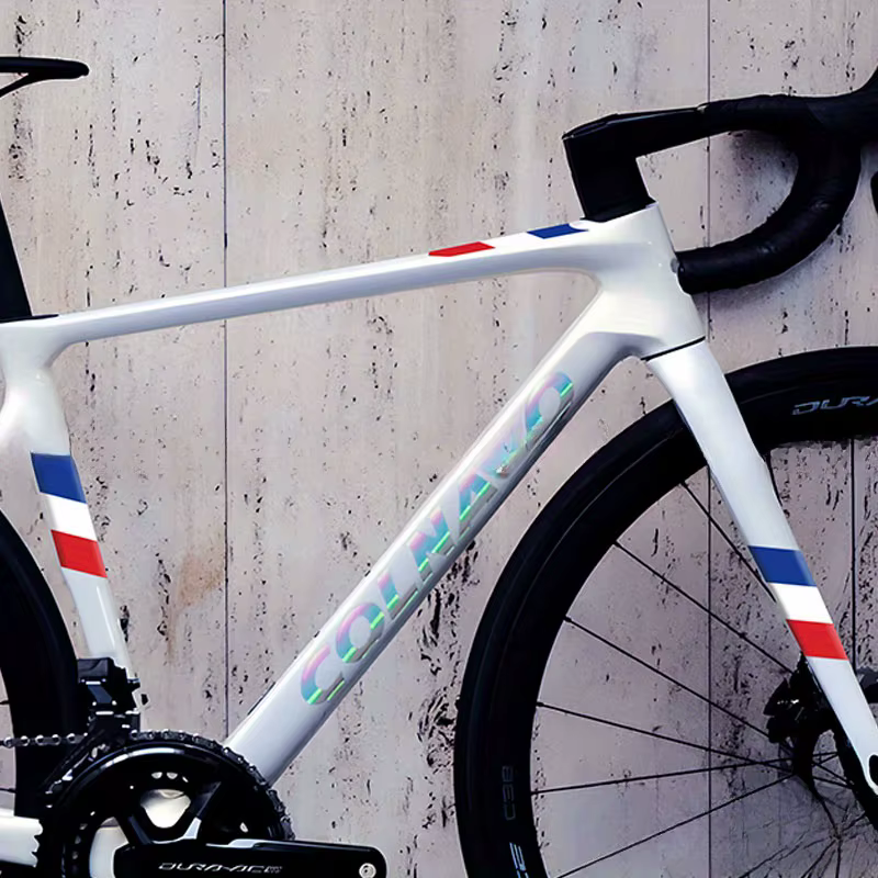 Ensemble d'autocollants tricolores pour cadre et fourche de vélo