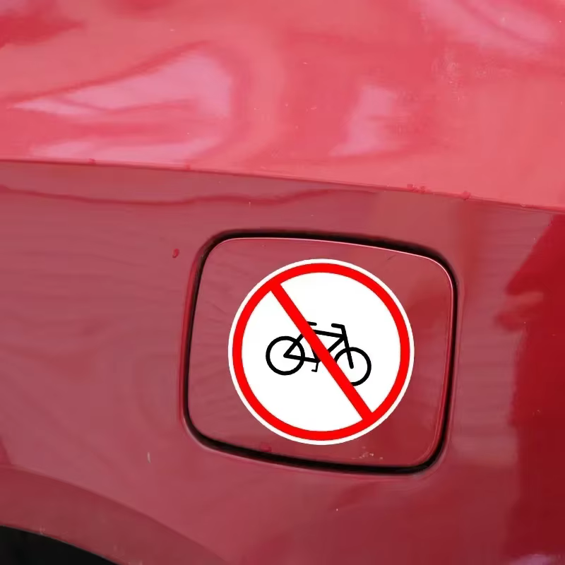 Autocollant de panneau d'avertissement en PVC pour stationnement de vélo