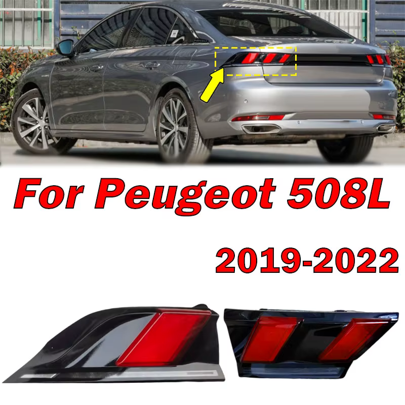 Accessoires de voiture pour Peugeot 508L 2019 2020 2021 2022, feu arrière, feu Stop, feu de recul, assemblage de feu arrière automatique