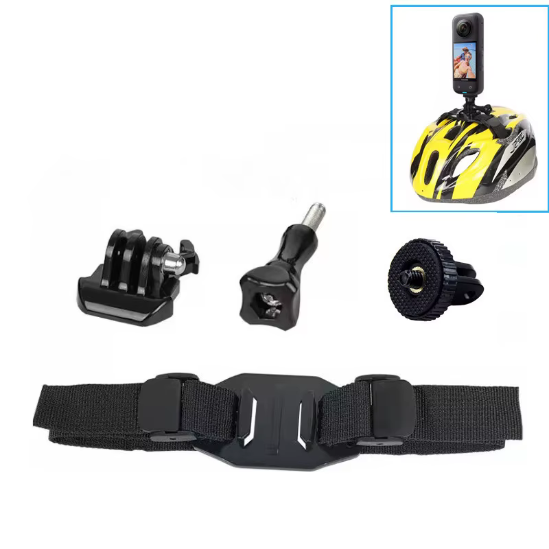 Accessoires de caméra d'action, sangle de casque de vélo réglable, adaptateur de support de ceinture de tête pour GoPro Hero Insta360 SJCAM AKASO DJI