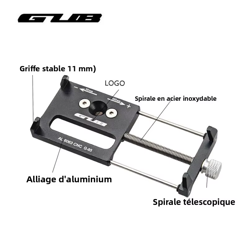 GUB G85 support de téléphone de vélo universel réglable 3.5-6.5 pouces Smartphone guidon