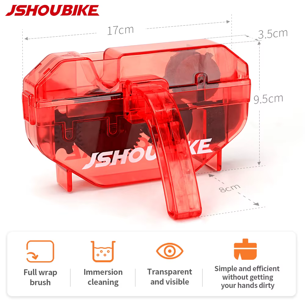 Nettoyeur de chaîne de vélo rouge