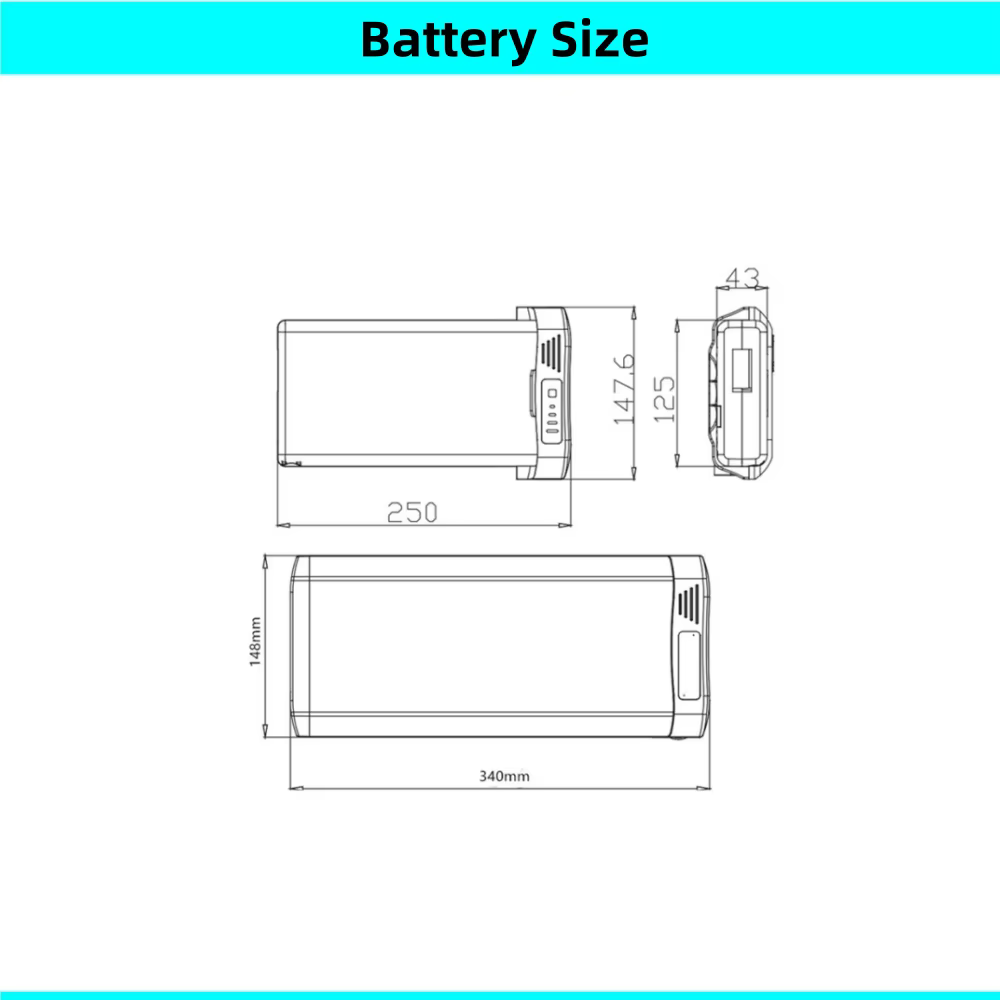 Gabriella E-1000 20 "20 pouces batterie de vélo électrique pliante 24V 7.8Ah 8.7Ah 10Ah 36v 7.5Ah