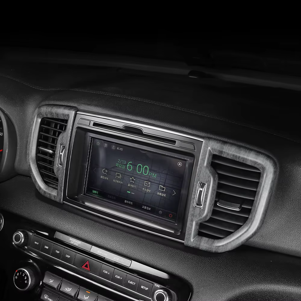 2 pièces d'accessoires intérieurs de voiture pour Kia Sportage 2015-2021, conduite à gauche, garniture de cache de ventilation centrale du tableau de bord en ABS