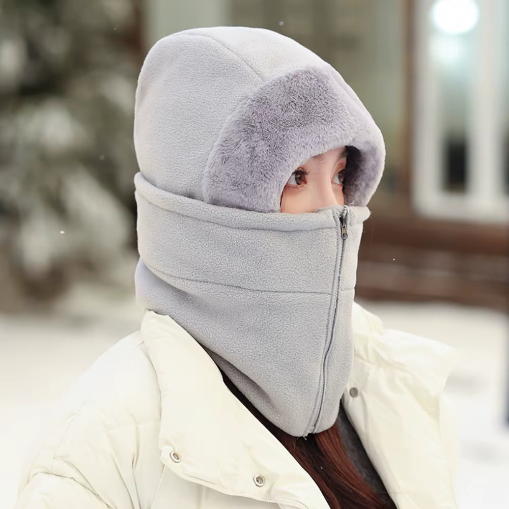 Cache-cou de cyclisme coupe-vent d'hiver avec fermeture éclair