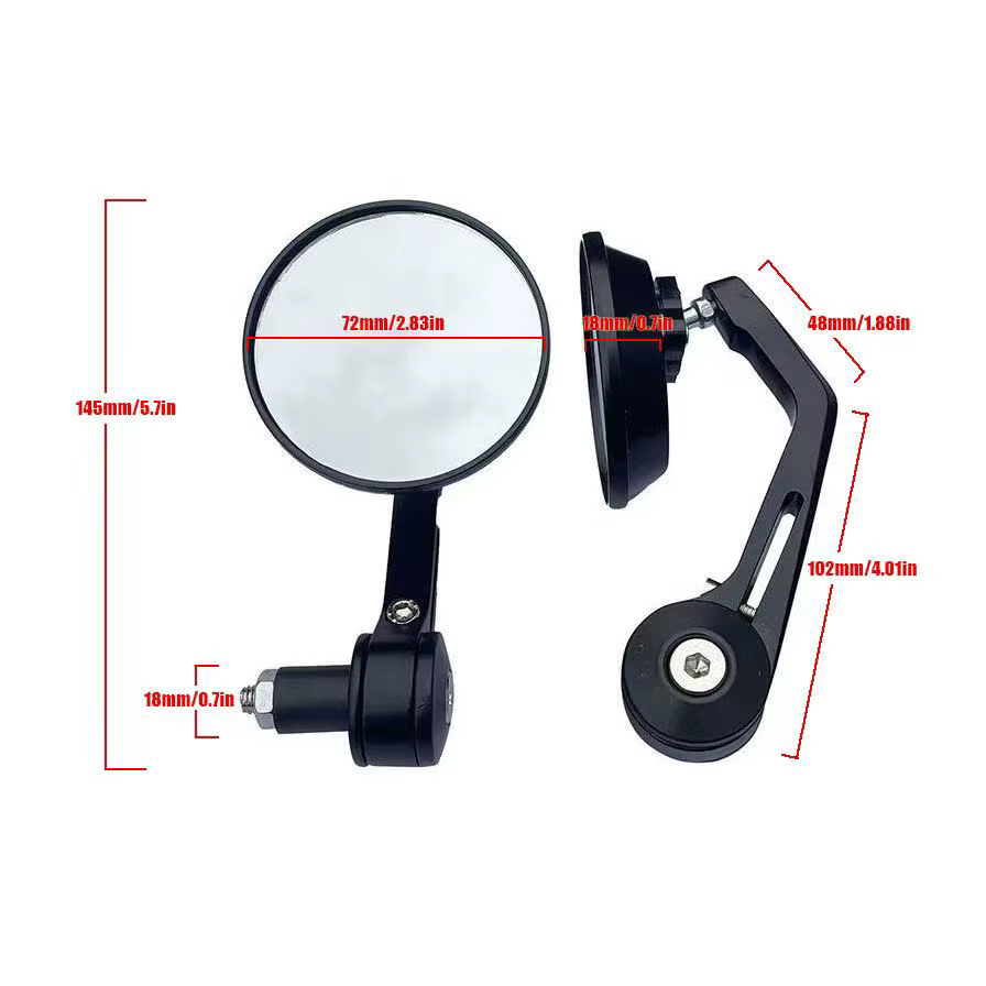 Accessoires de Moto 7/8 "rétroviseurs arrière d'extrémité de barre ronde pour café Racer