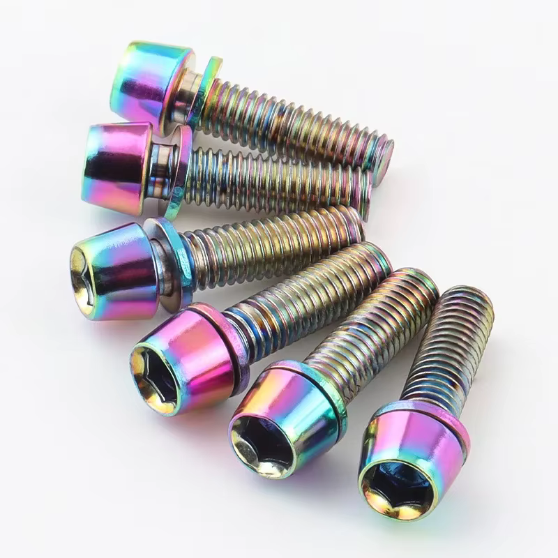 Boulons avec rondelle pour guidon de vélo de route et VTT, 6 pièces, 5x17mm