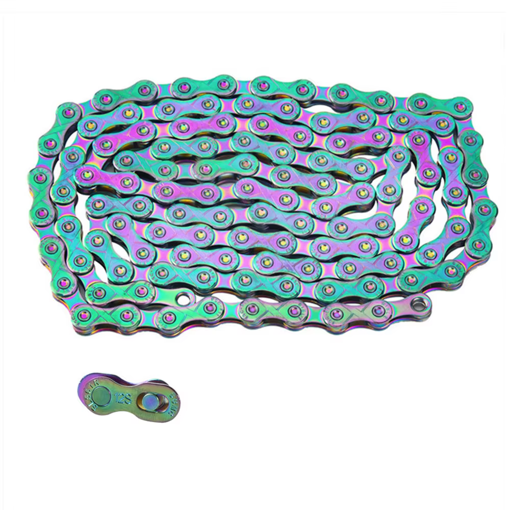 ZHIQIU 8S/9S/10S/11 vitesses chaîne de vélo couleur arc-en-ciel 116 maillons