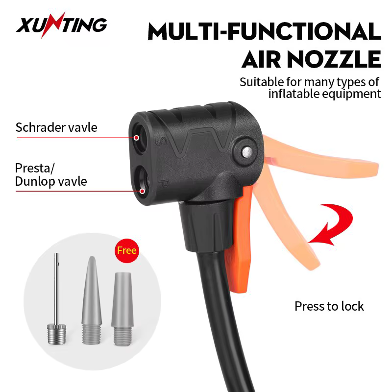 Xunting 140PSI Haute Pression Pompe À Vélo AV FV Portable Air Gonfleur Pied