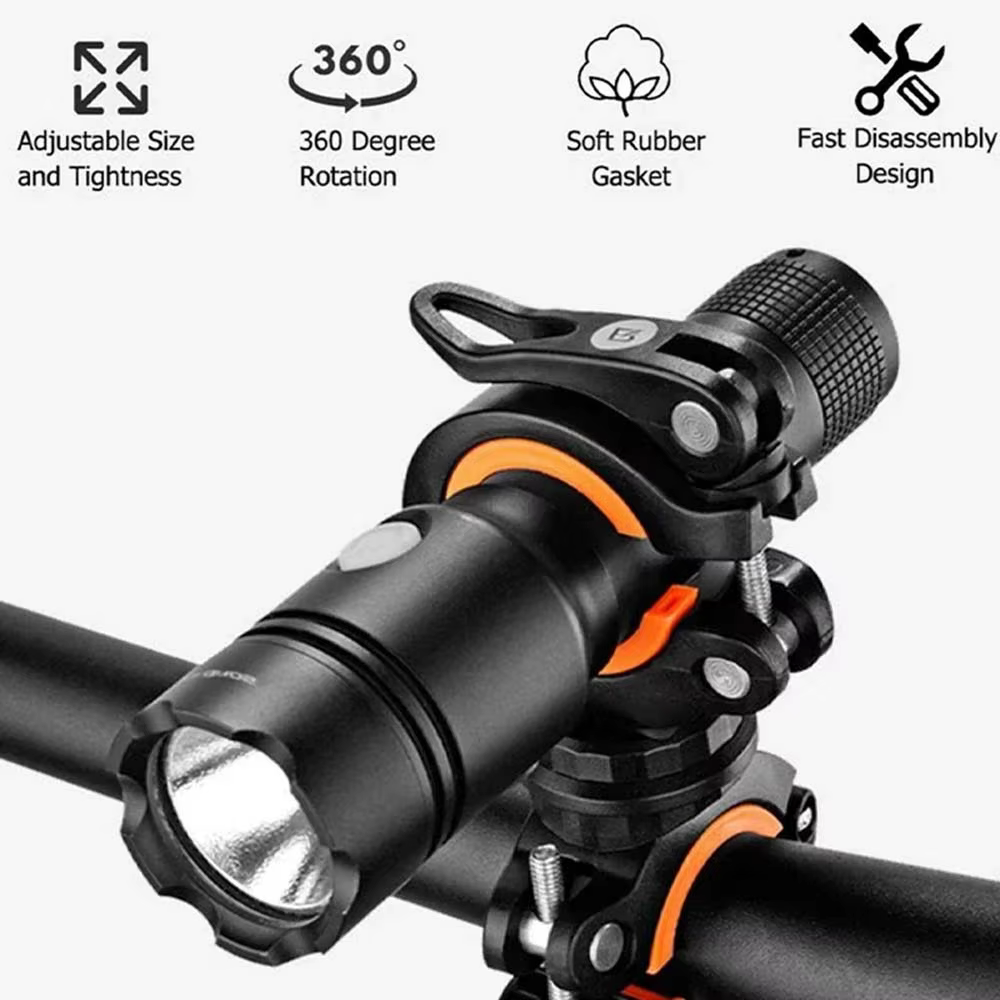 Support de lumière de vélo multifonctionnel rotatif à 360 degrés