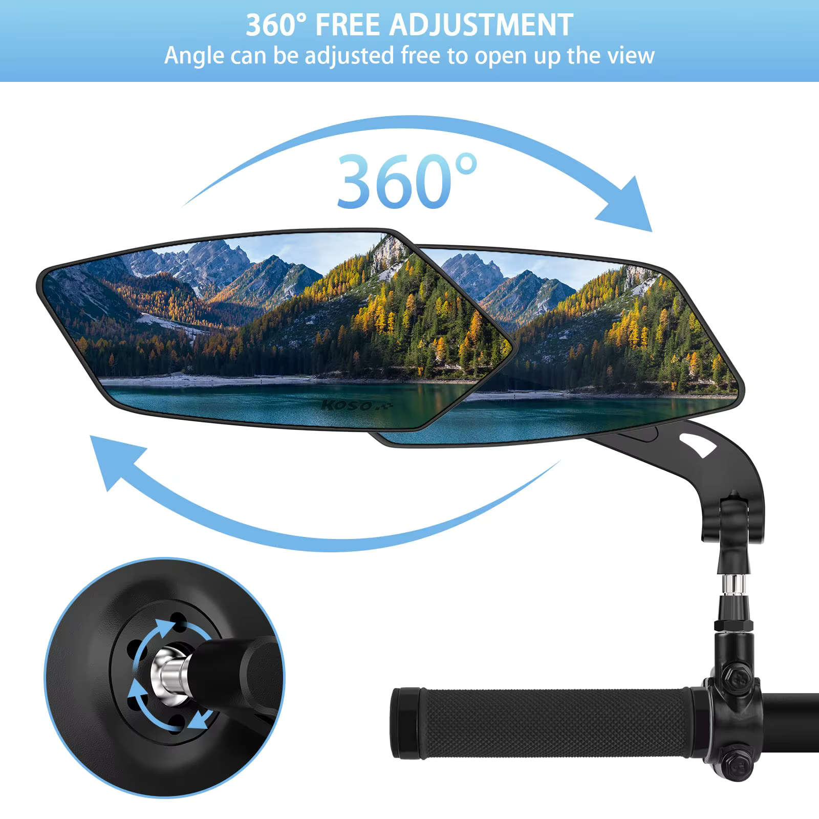 DOMEN rétroviseur grand Angle de vélo cyclisme 360 ° Rétroviseurs de guidon
