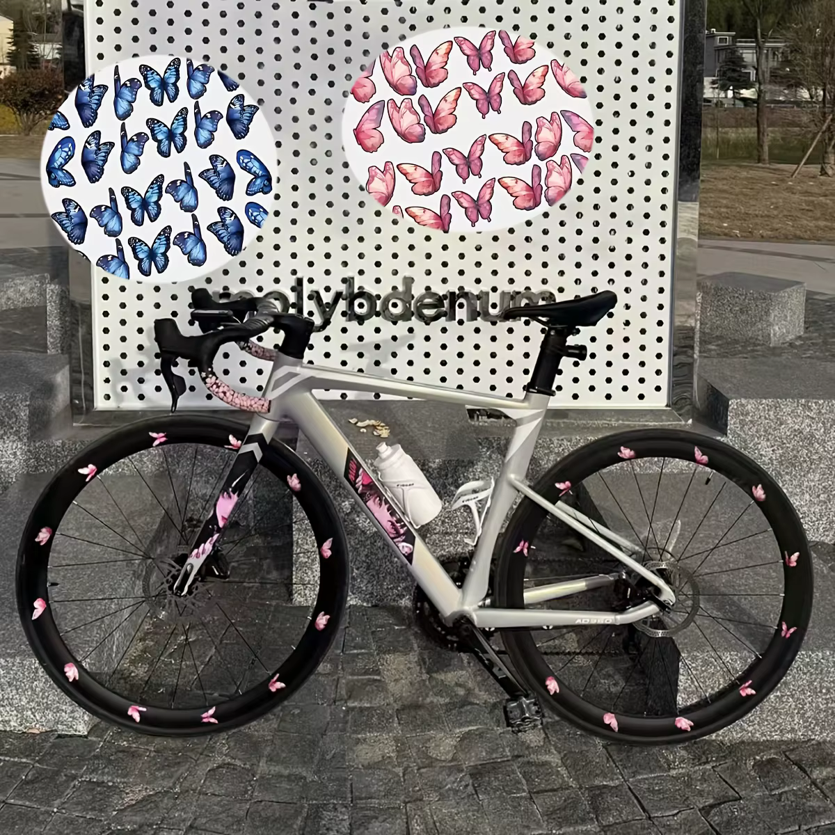 Ensemble d'autocollants réfléchissants pour pneus de vélo papillon