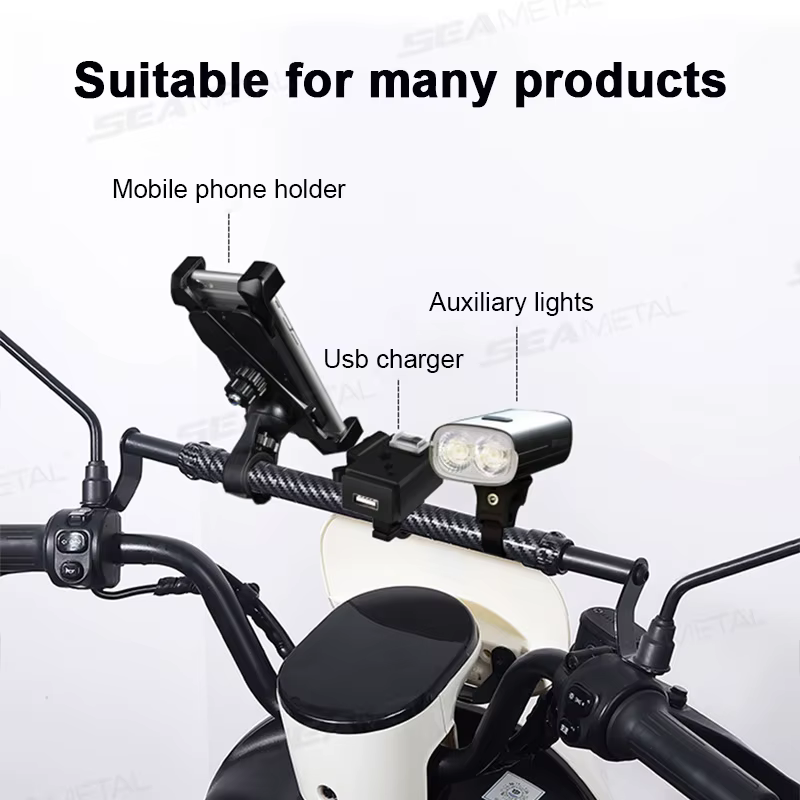 SEAMETAL barre d'équilibre de moto tige d'extension de guidon de Cycle électrique pour support de téléphone