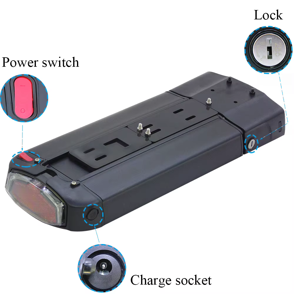 Batterie de vélo électrique pour support arrière