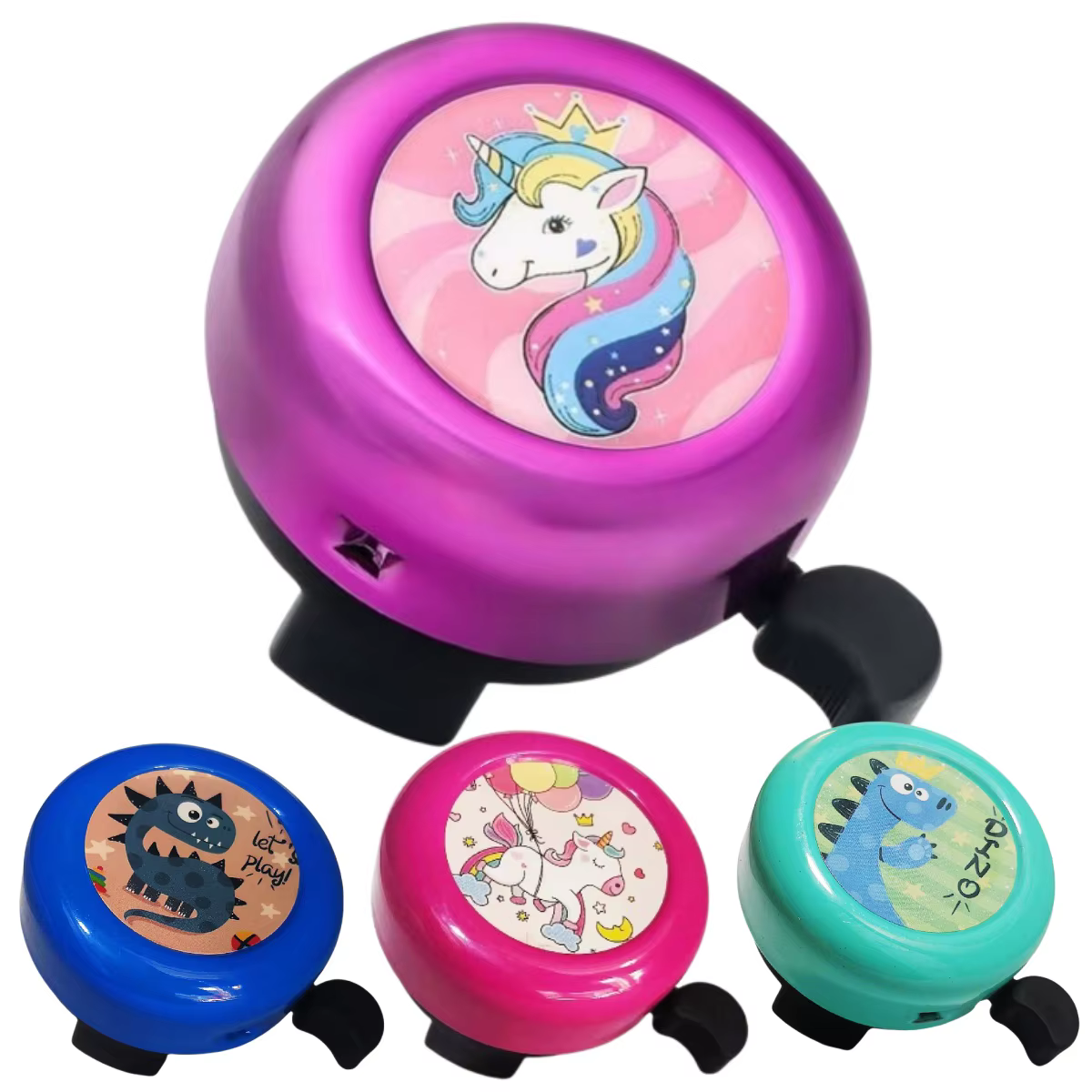Cloche de vélo licorne de dessin animé pour enfants