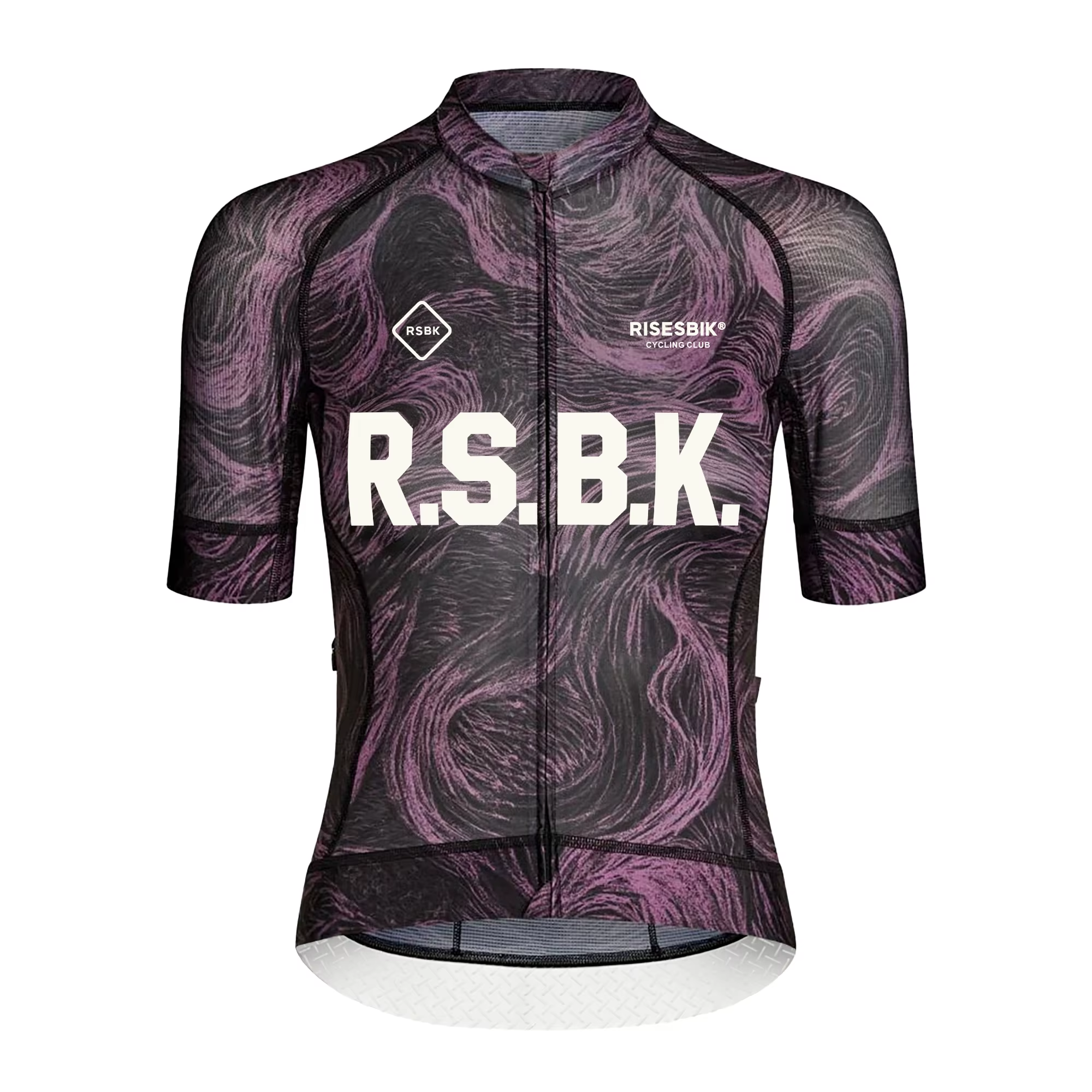 RSBK Maillot de cyclisme pour hommes, manches courtes, antidérapant, en silicone sur les poignets et le bas, séchage rapide, respirant, vêtements de cyclisme MTB