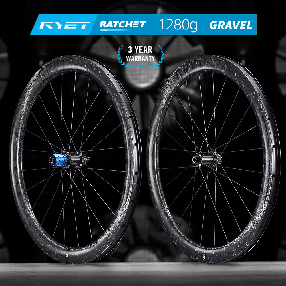 RYET gravier carbone vélo roues 52T Super léger 1280g moyeux en céramique pilier rayons Tubeless prêt