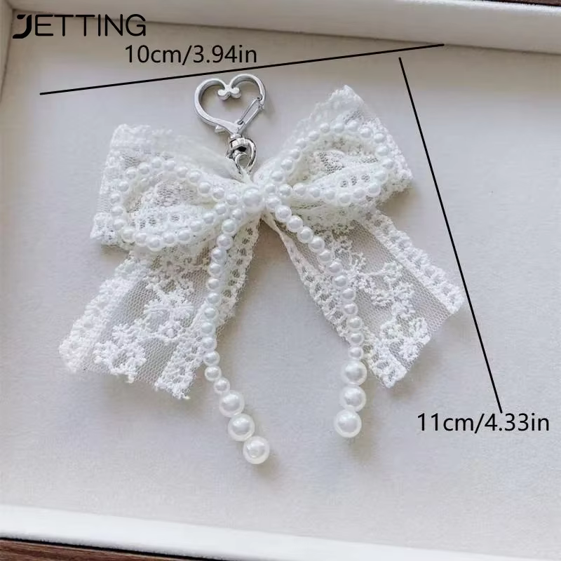 Accessoires de sac à nœud en dentelle, pendentif de téléphone portable, porte-clés en dentelle, pendentif de sac blanc, chaîne de téléphone portable, accessoires de sac