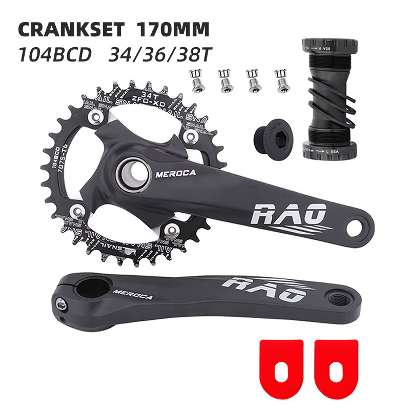Vélo de montagne manivelle 170mm avec boîtier de pédalier 104BCD 34T 36T 38T