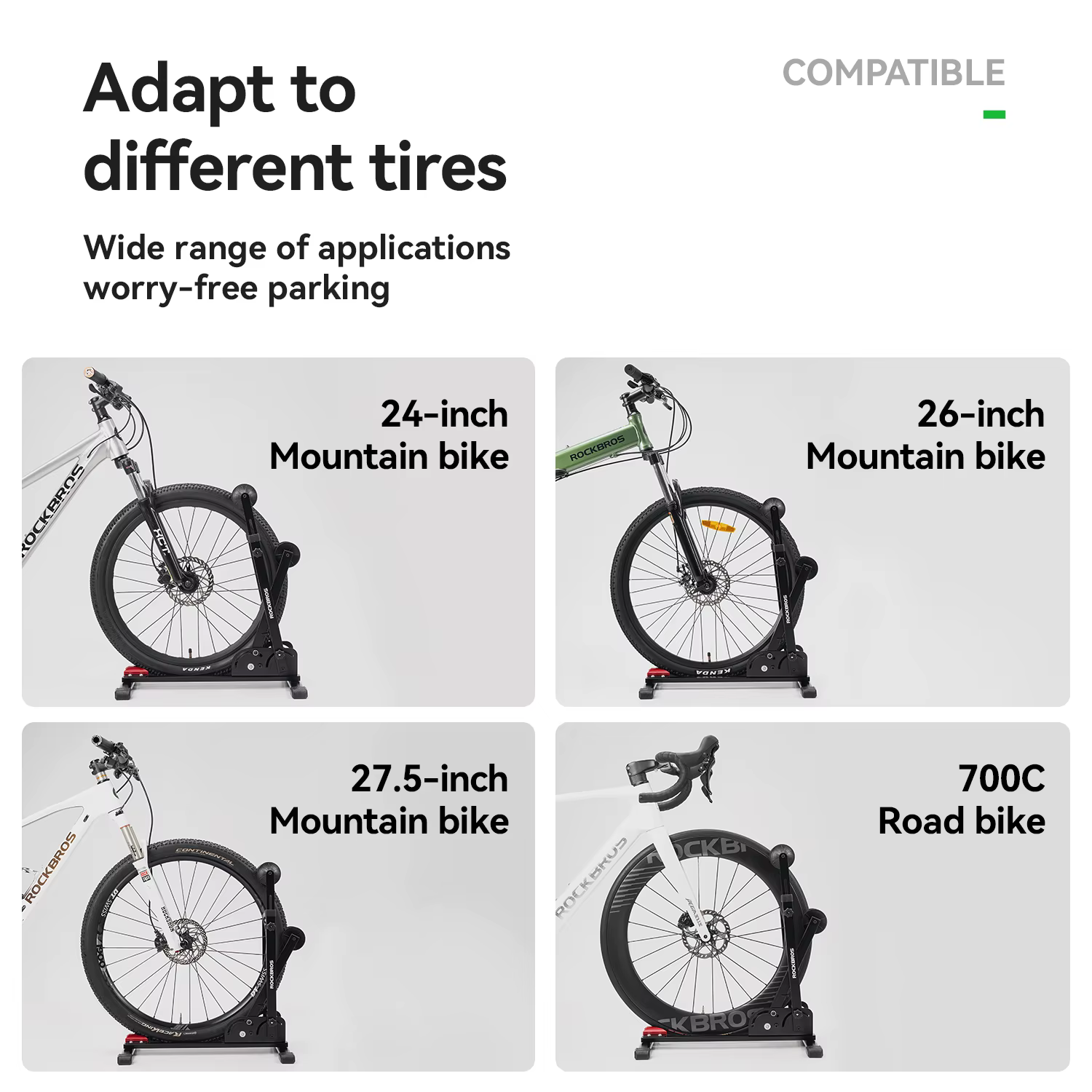 ROCKBROS supports de stationnement de vélo Double pôles en acier au carbone vtt