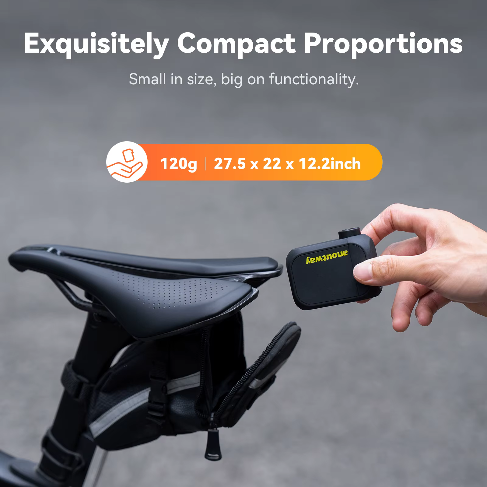 Anoutway AT1 Pro Mini pompe électrique pour vélo gonfleur de pneus sans fil avec écran 25 minutes charge rapide 120PSI Max 450mAh batterie