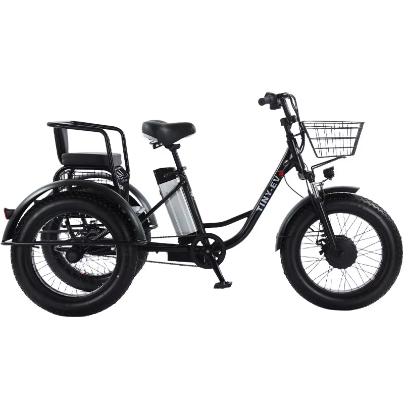 20 pouces gros pneu vélo électrique 3 roues vélos électriques pour hommes femmes adultes puissant neige noir