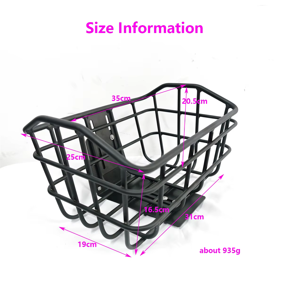 Panier avant pliable en alliage d'aluminium 25x31cm pour vélos Brompton Dahon Java Neo3 - Accessoire porte-légumes