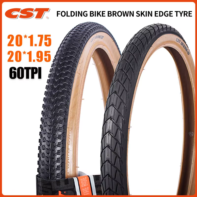 CST 20 pouces pneus de vélo 406 20X1.75 20X1.95 bord de peau marron rétro pneu