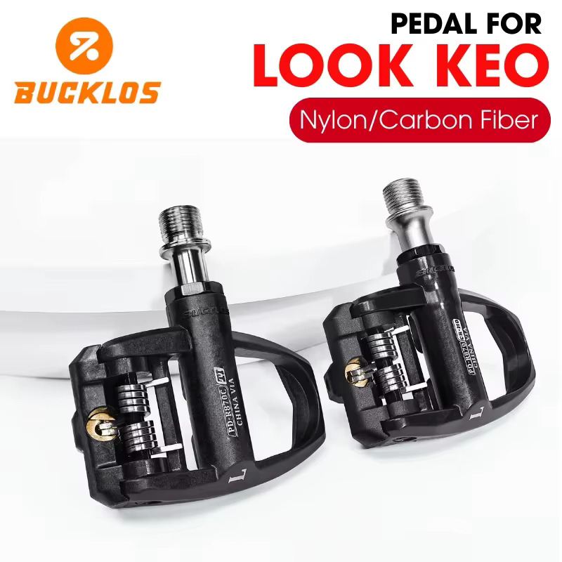 Pédales de vélo de route sans clip Bucklos compatibles avec le système Look Keo