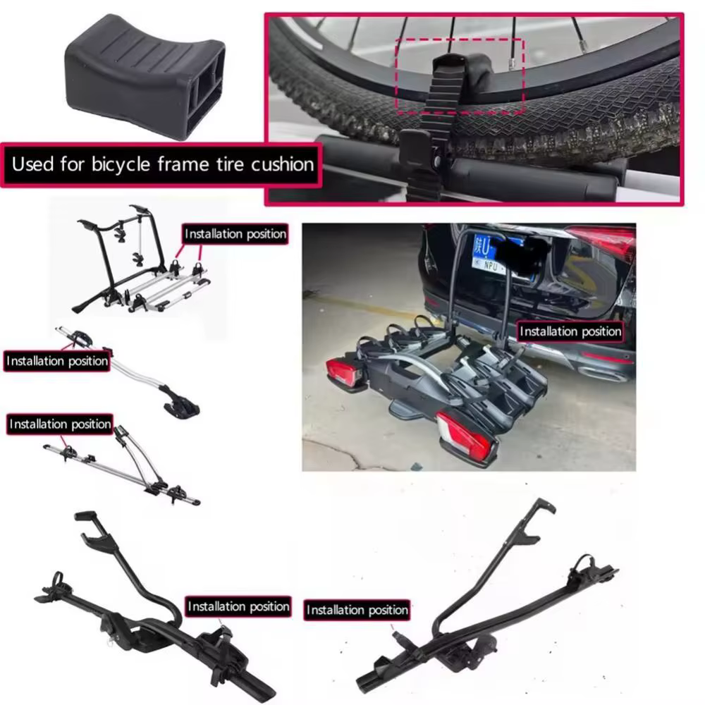 Sangles d'adaptation de roue de vélo pour porte-vélos de toit en plastique souple avec coussin de protection à dégagement rapide pour Thule 599 598 591 568 564 561 532