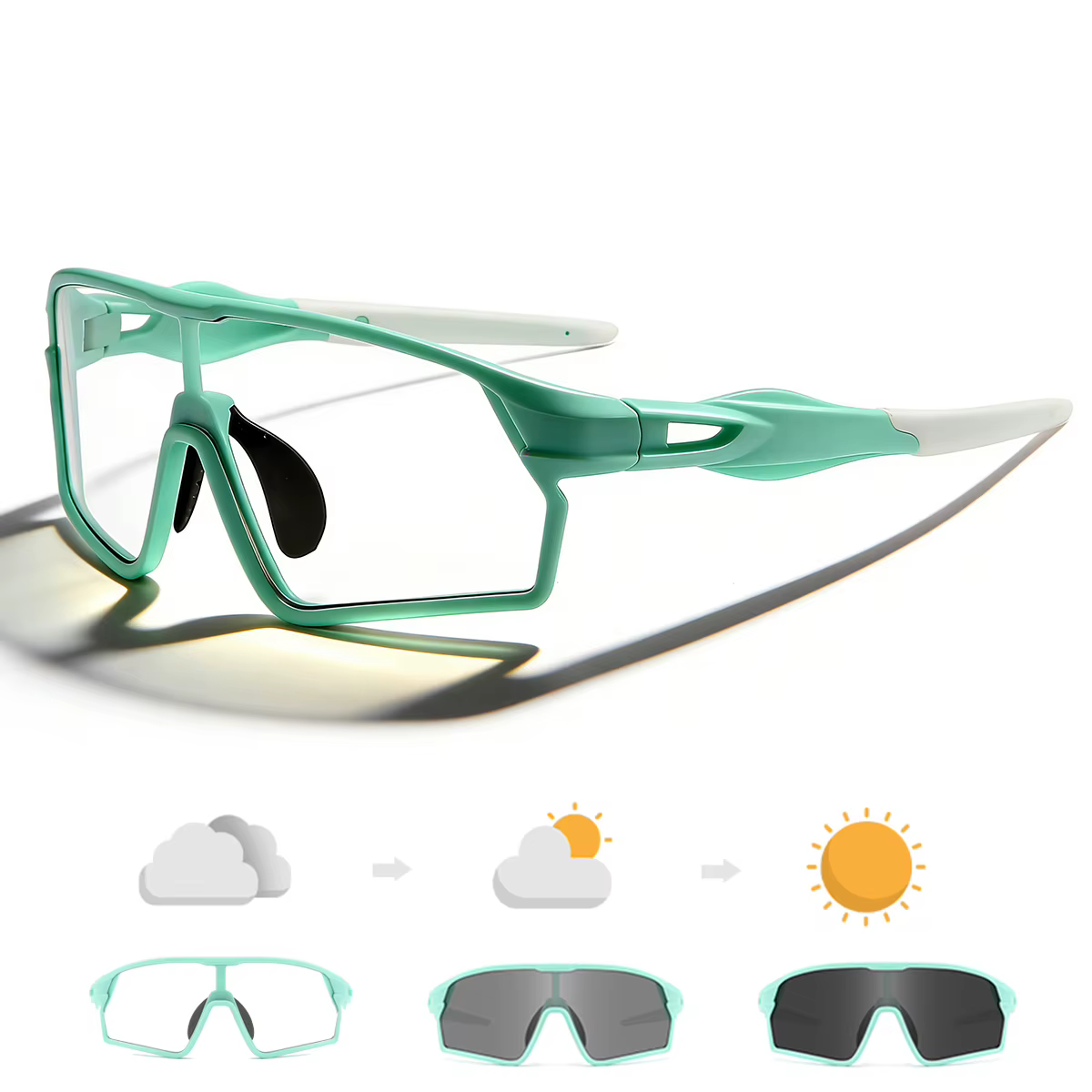 Lunettes de soleil photochromiques pour hommes, lunettes de sport de plein air, lunettes de vélo pour femmes, lunettes de VTT, lunettes de conduite, lunettes de cyclisme