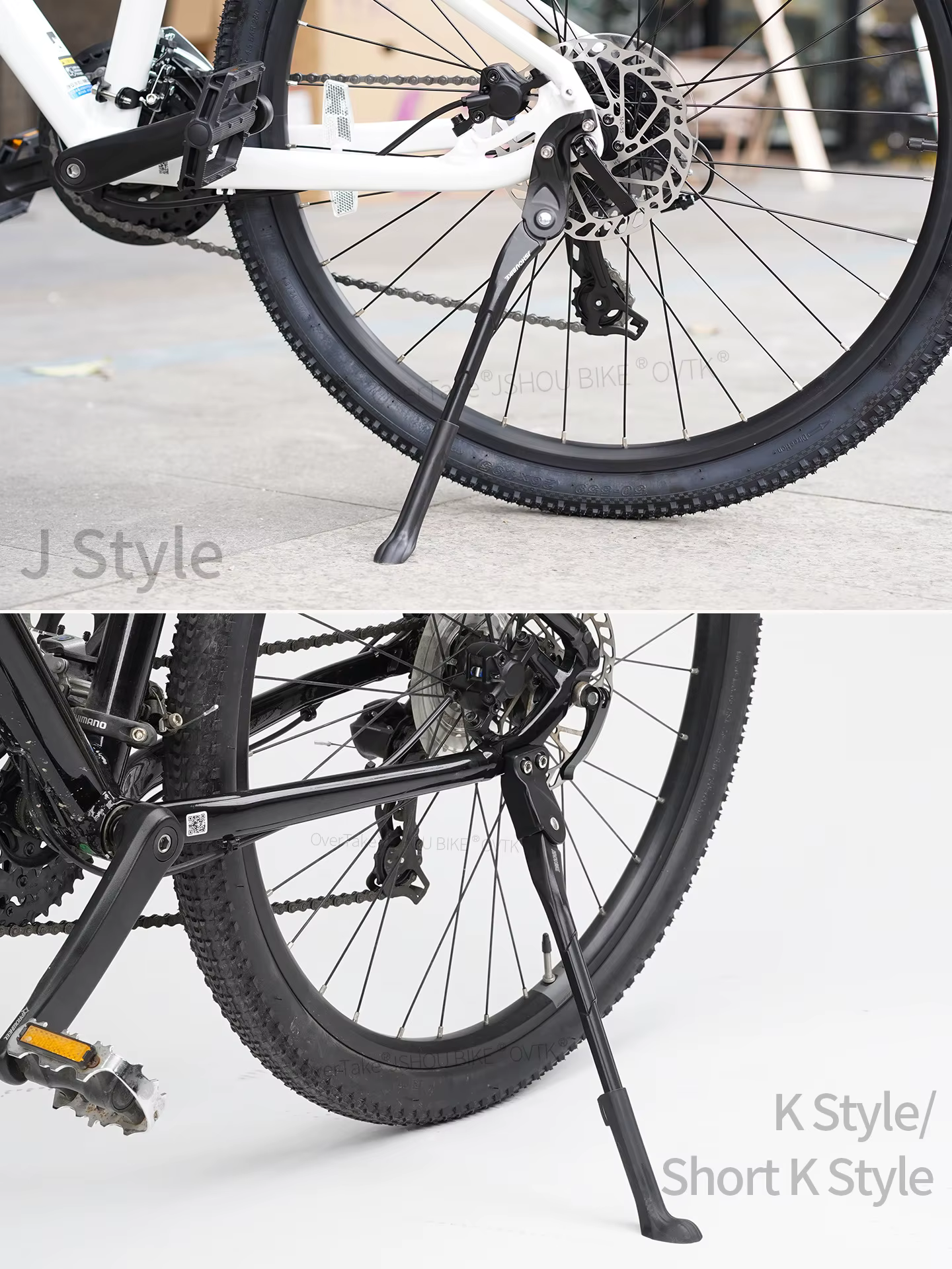 Béquille de vélo réglable en alliage d'aluminium