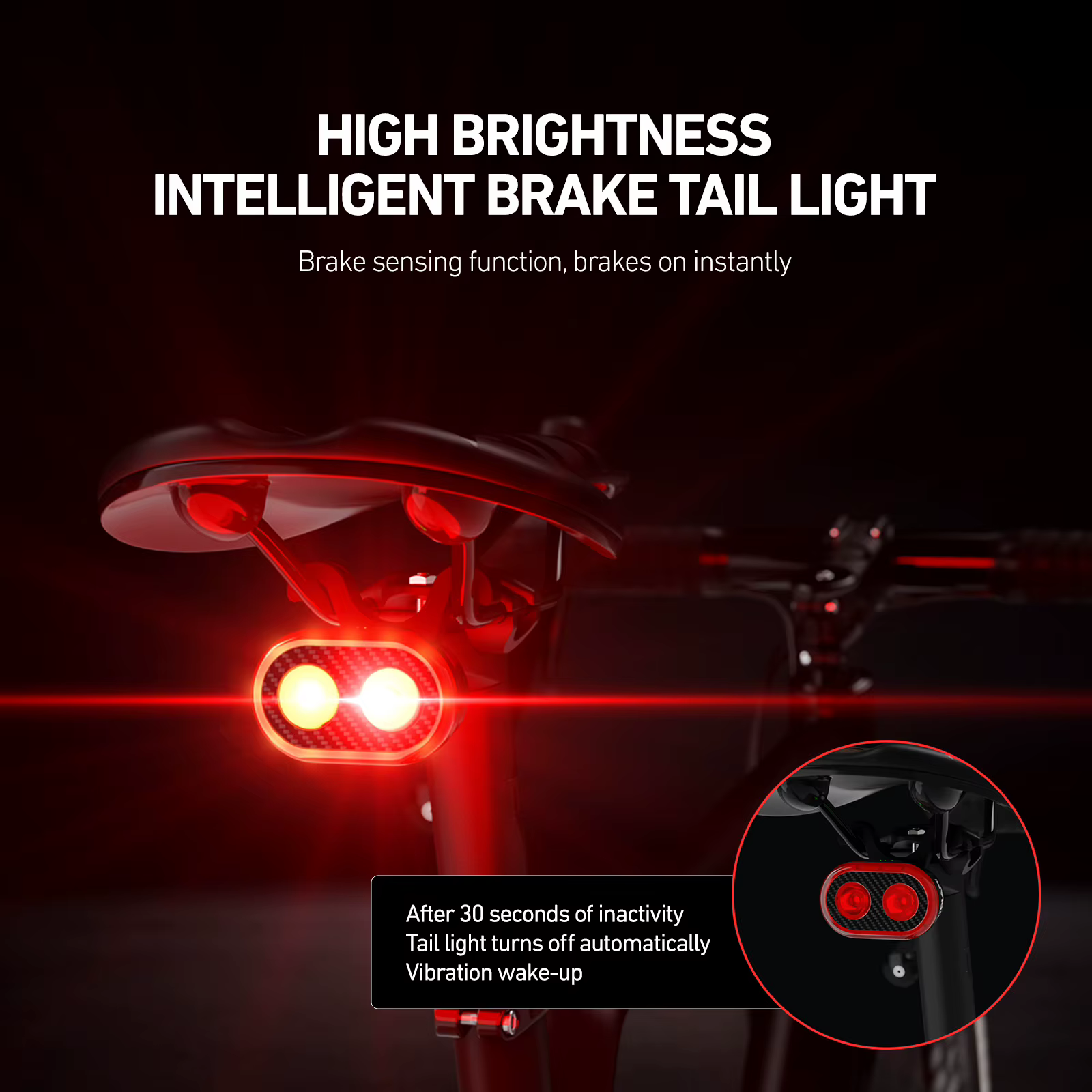 CYCLAMI CY300T vélo intelligent détection de frein avant arrière lumière étanche vtt route