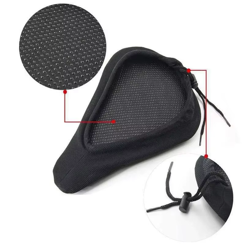 Housse de selle de vélo 3D rembourrée avec coussin en gel large et doux