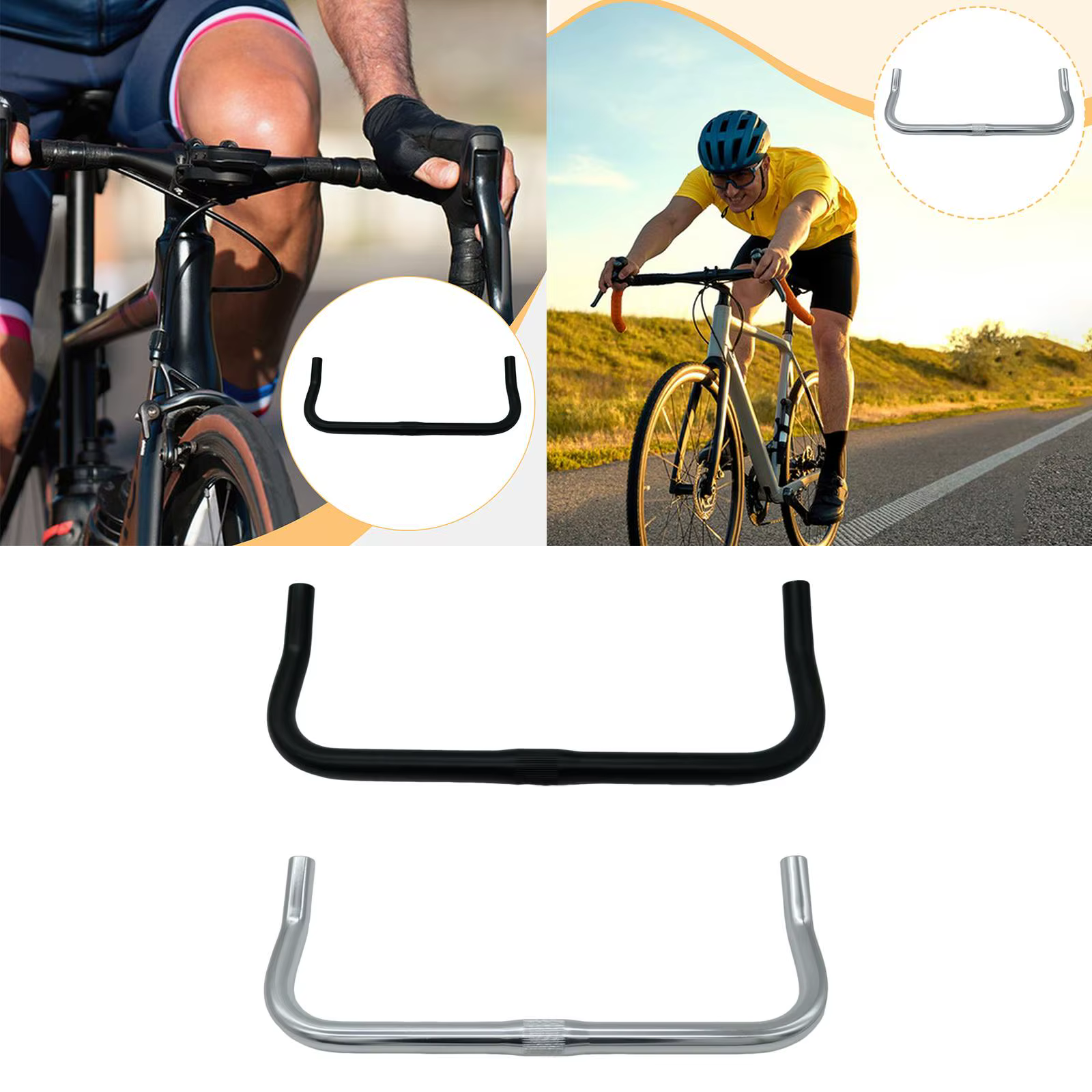Guidon de vélo de route, guidon Bullhorn, conception légère, prise facile,