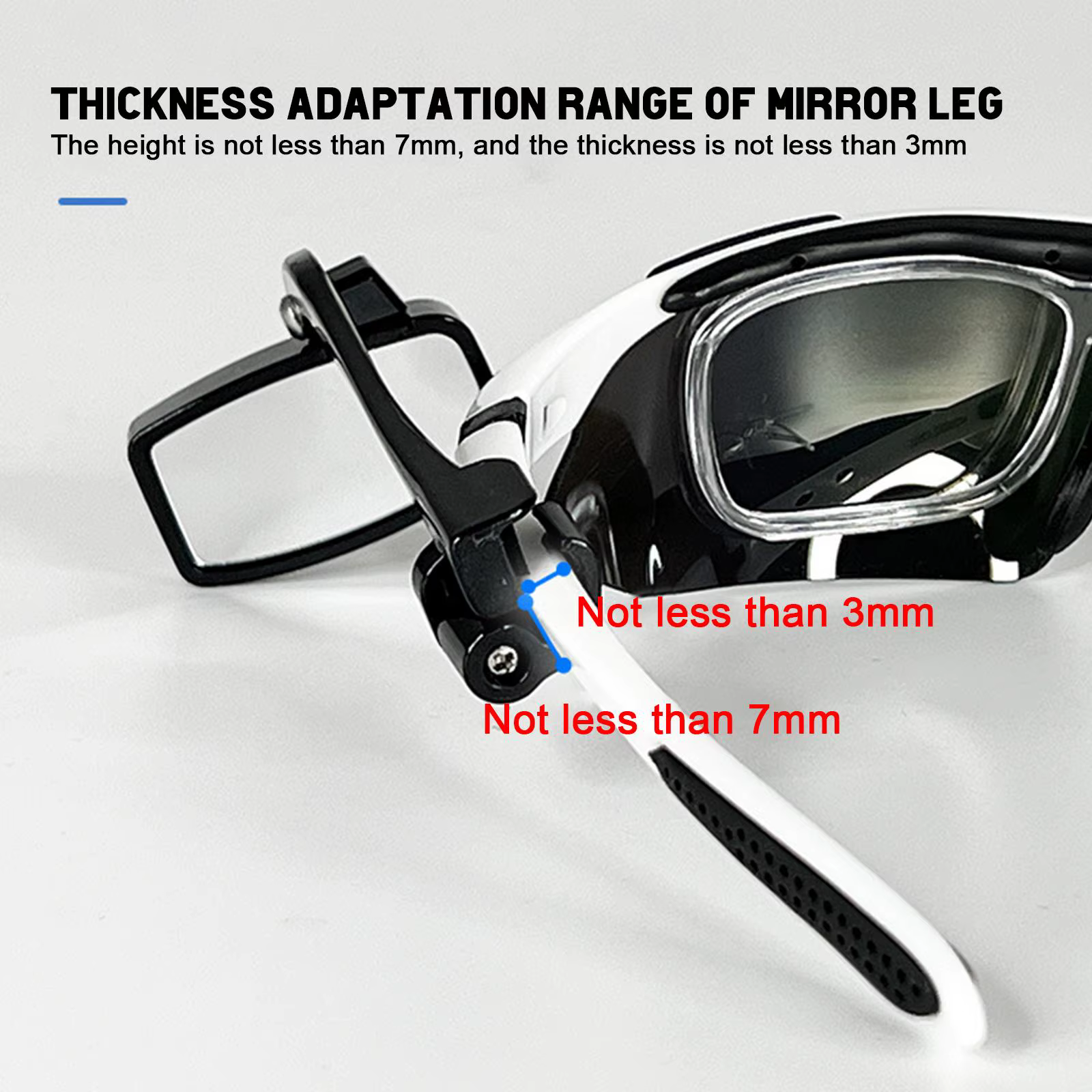 Vélo vélo cyclisme lunettes d'équitation rétroviseur 360 réglage de la vue arrière monture de lunettes casque