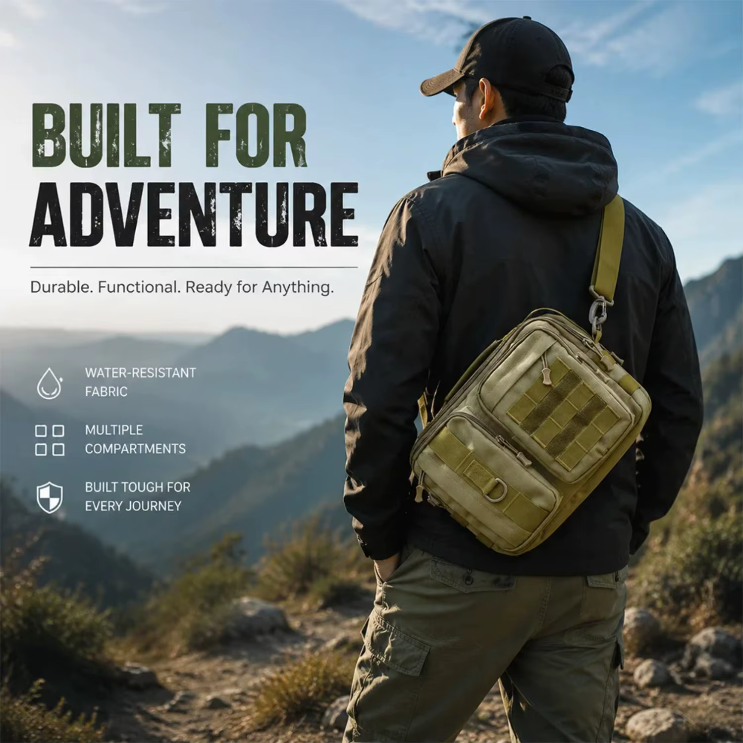 Sac à bandoulière tactique TINSOL pour homme