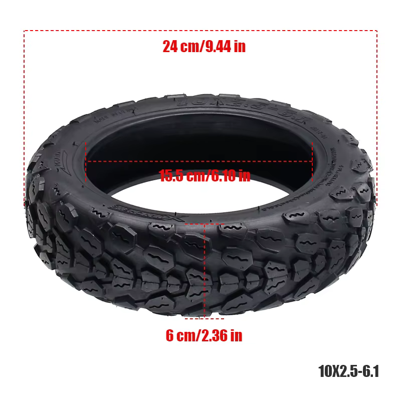 Pneu 10x2.5-6.1 pour pneu 10 pouces 10x2.50 pour pneus de Scooter électrique