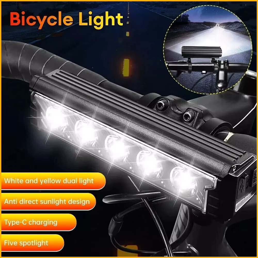 Kit de conversion de vélo électrique avec phare haute puissance rechargeable