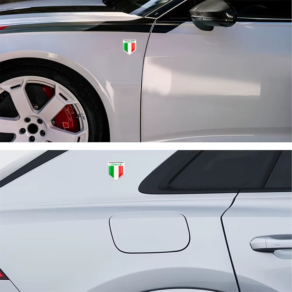 Autocollant d'Emblème Bouclier Drapeau Italie pour Voitures
