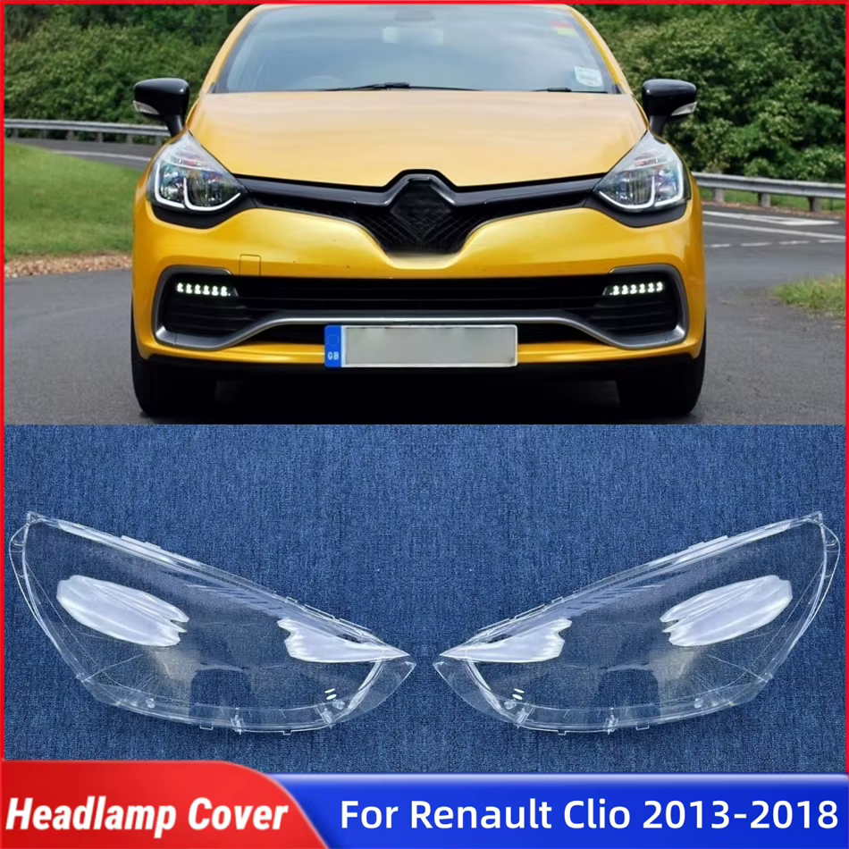 Accessoire de voiture pour Renault Clio 2013 2014 2015 2016 2017 2018, polycarbonate haute brillance, phares entièrement transparents, verre