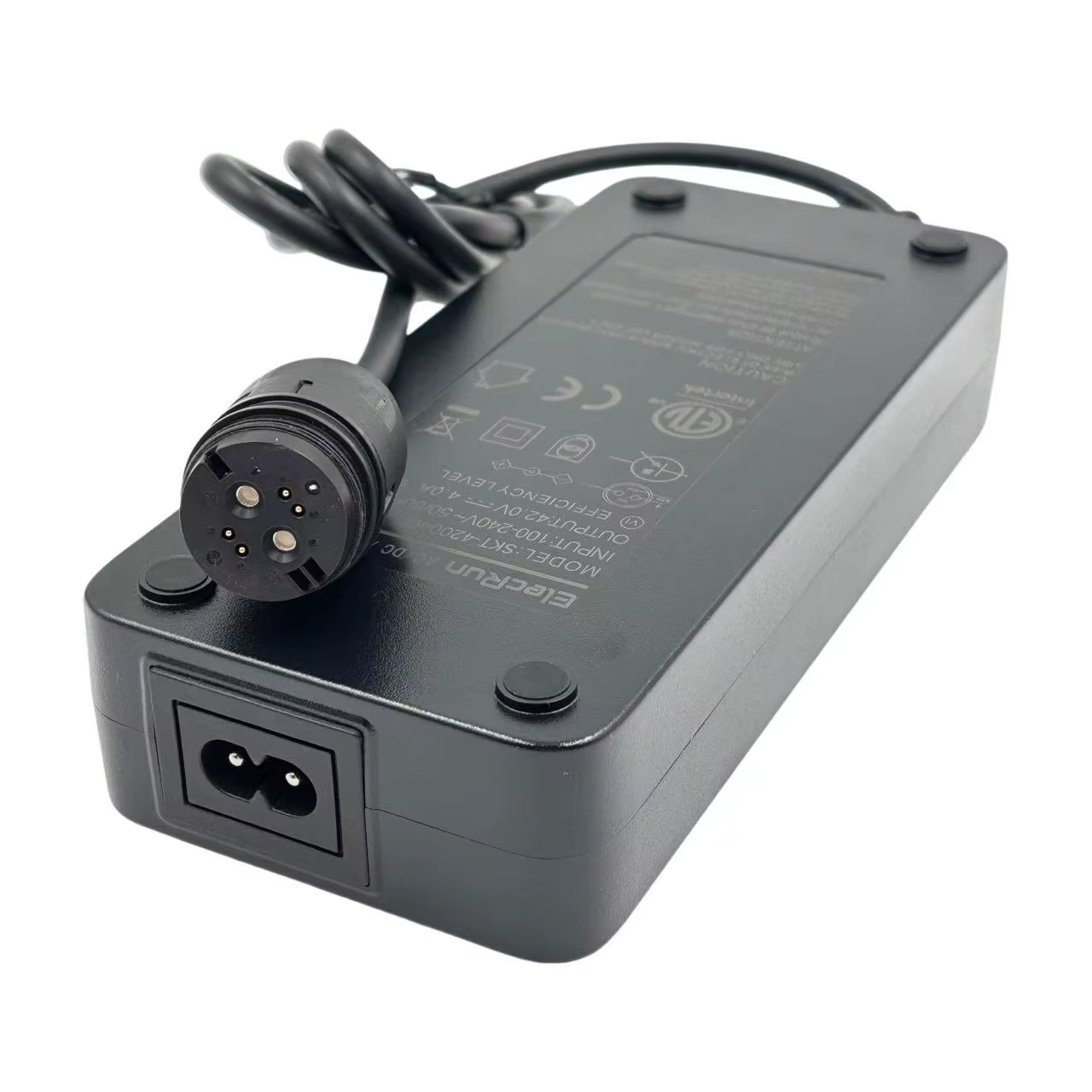 Chargeur de vélo électrique Elecrun 42V 4A /2A compatible avec la batterie Li-Ion 36V RoPd 6 broches Specialized Turbo