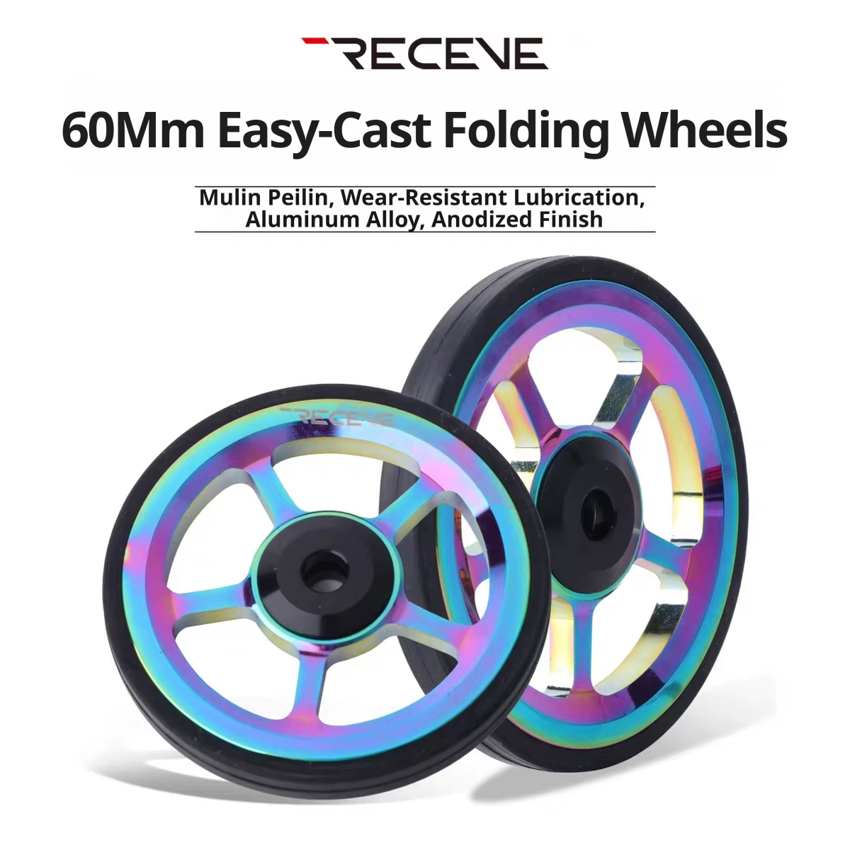 Roue facile à rouler de 60 mm pour vélo pliant Brompton en alliage d'aluminium