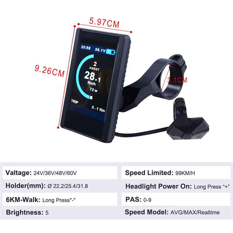 Affichage LCD Uart pour vélo électrique Bafang 850C P850C