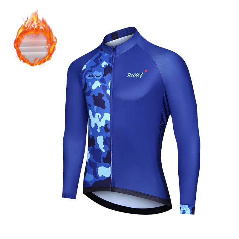Maillot de cyclisme thermique d'hiver pour hommes