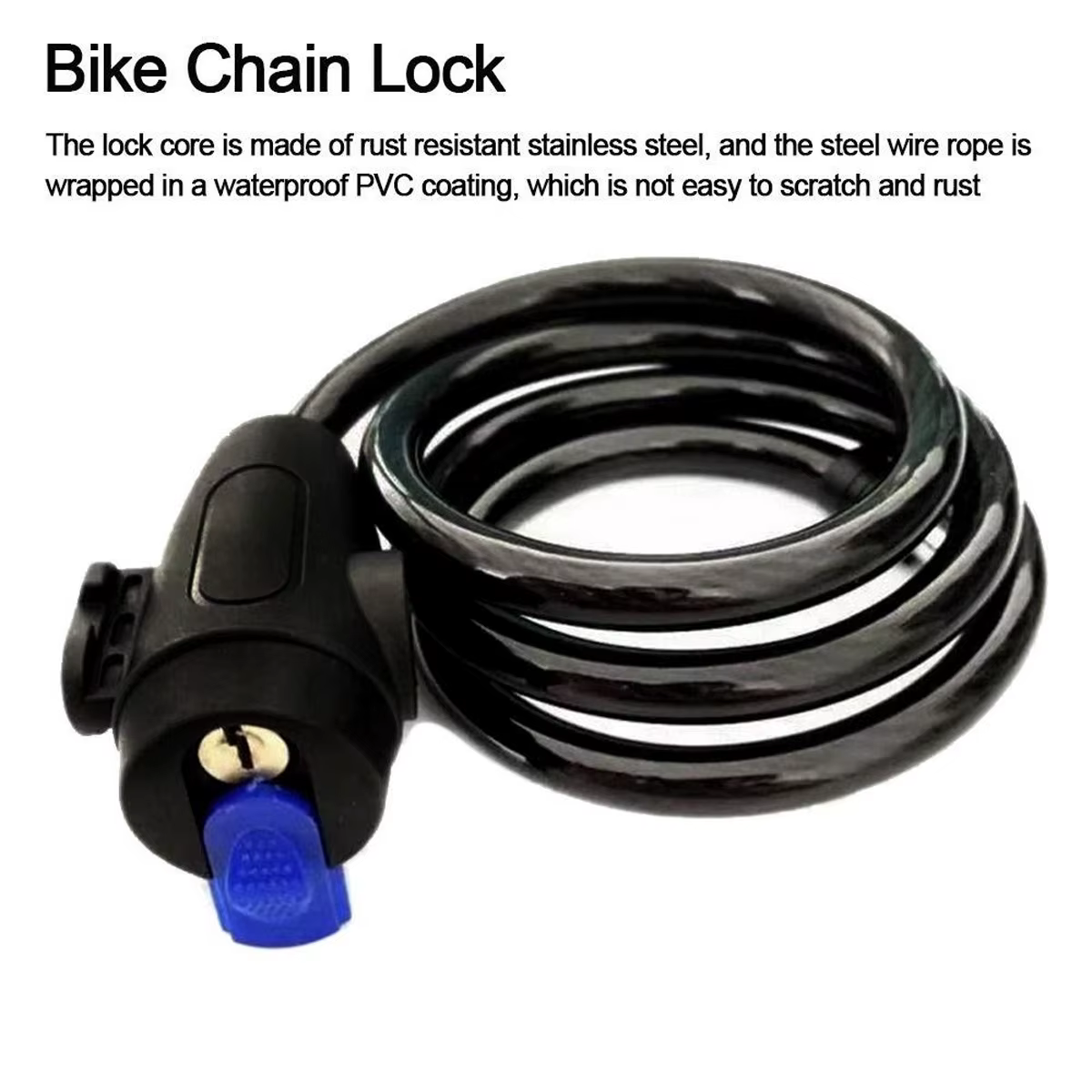 Serrure de câble de vélo avec clés